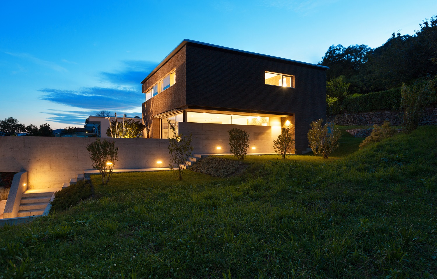 Architecture modern design, beautiful house, night scene